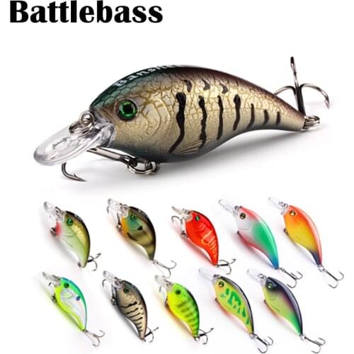 BATTLEBASS 60mm 10g Thrill Thunder Floating Fishing Lure Rattle Sound Wobbler Artificial Hard Bait Shallow Diving Crankbaits