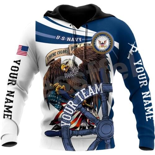 Tessffel Eagle Navy Army Veteran Military Camo Harajuku Pullover 3DPrint Streetwear Tracksuit Autumn Casual Hoodies Men/Women A7