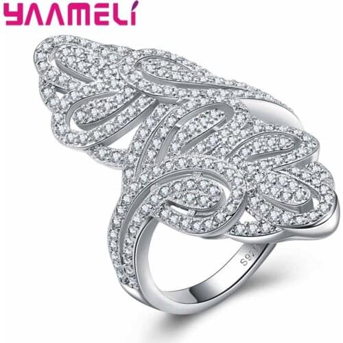 New Style Personality Big Promotion Exquisite 925 Sterling Silver Wedding Rings for Women Vintage Jewelry