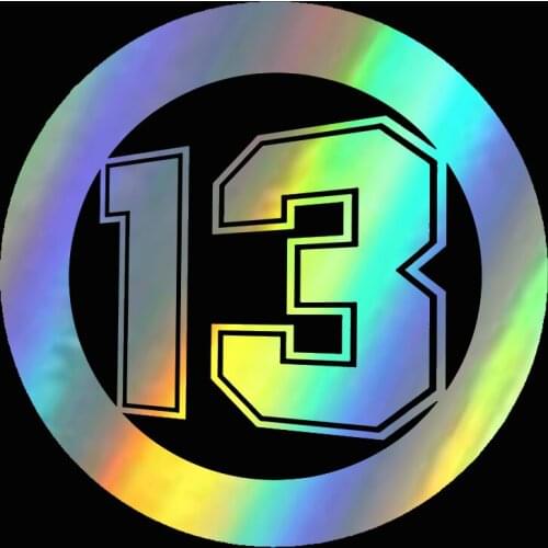 12x12CM 3D Funny Vinyl Car Stickers Number 13 For Car Styling And Motorcycle Decorations Stickers Car Acarccessories