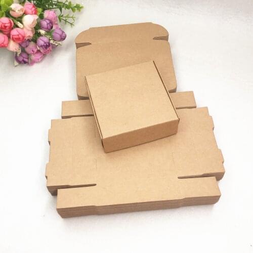 20pcs/lot Brown Storage Box Paper Packaging Boxes Gift Boxes Blank Cardboard Jewelry/craft Boxes Multi-size Choose