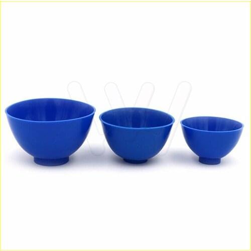 3Pcs Rubber Dental Nonstick Impression Alginate Flexible Mixing Medical Bowls