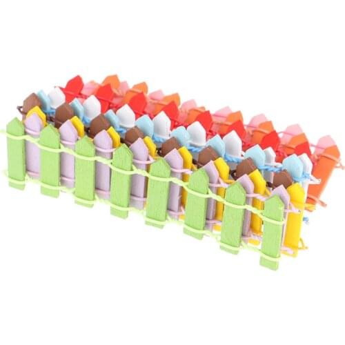 5pcs Lattice Wooden Fence Mini Signs Fairy Dollhouse Garden Plant Figurine Decor Ornament Landscape Miniatures