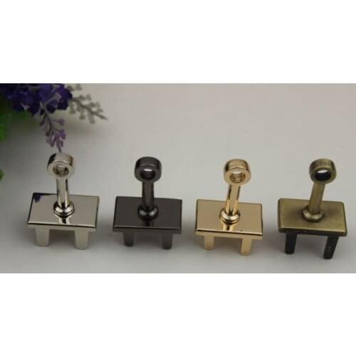 6pcs/lot 4 color lock plate twist lock the rod bag buckles handbags hardware metal accessories pendant bag base