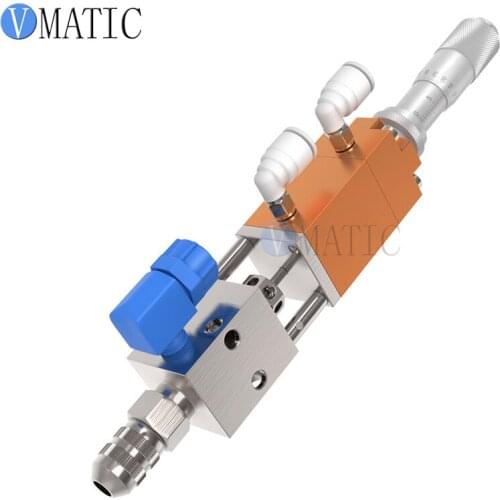 Free Shipping Pneumatic Double Acting Needle-Off (Tip-Seal) Dispensing Valve With Micrometer Tuner Glue Dispense Nozzle Valve