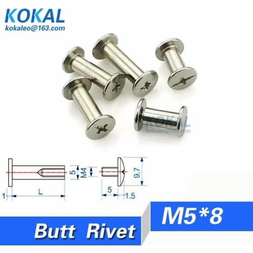 [DJ-M5*8]Free Shipping 20pcs 5MM*8MM binding bolt Nickle plated Rivet for Photo Album Nail Rivets