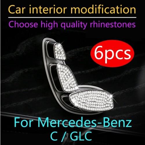 For Mercedes-Benz C/GLC Car Interior Modification Upgrade Seat Adjusting Button Transform Diamond Ornament Interior Decoration