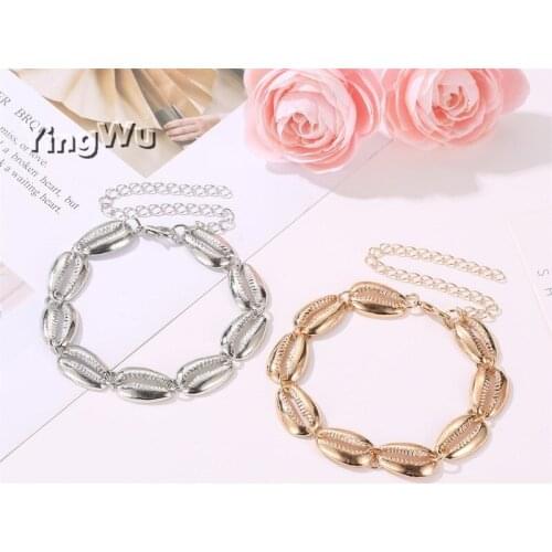 Hot Fashion Boho Cowrie Sea Shell Bracelets For Women Gold/Silver Charm Simple Ethnic Style Alloy Beach Link Chain Jewelry Gifts