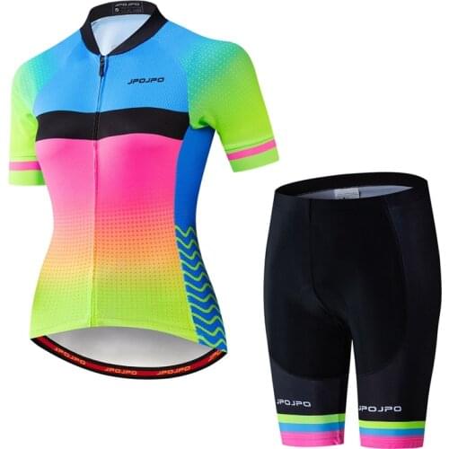 JPOJPO 2020 Cycling Jersey Sets Women MTB Bike Jersey Quick dry Short Sleeve Quick dry Bicycle Clothing Shirt Tops Maillot Ropa