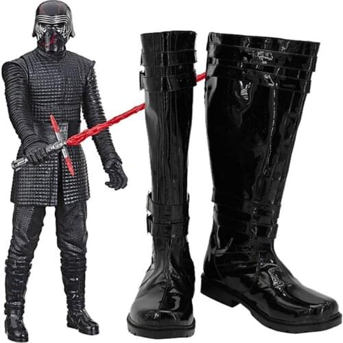Kylo Ren Mens Boots Adult Ben Solo Black Boots Shoes Custom Made L320