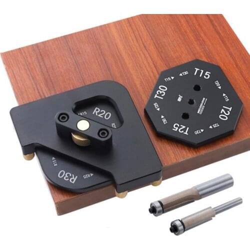 4 in 1 Wood Panel Radius Quick-Jig Router Table Bits Jig Corner Templates Kit Woodworking Corner Quick Jig