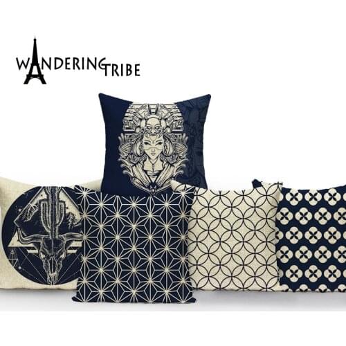 Geometry Style Pillowcase Pillows Decorative Living Room Cushion Cover Portrait Pattern Decorative Pillow Case Home Cushion Case