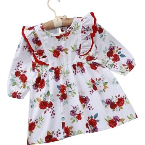 Baby Girls Clothes Summer Dress Long Sleeve Newborn Infant Dresses Cotton Flower Toddler Dresses For Baby Girls