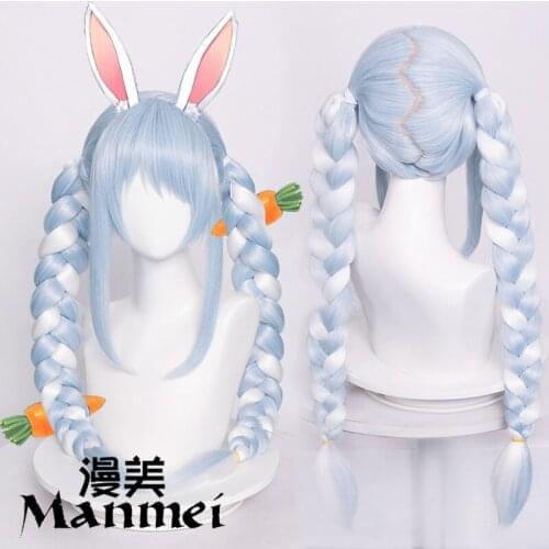 Hololive Usada Pekora Cosplay Wig Halloween Christmas Fancy Party Props Women Heat Resistant Synthetic Hair Wigs