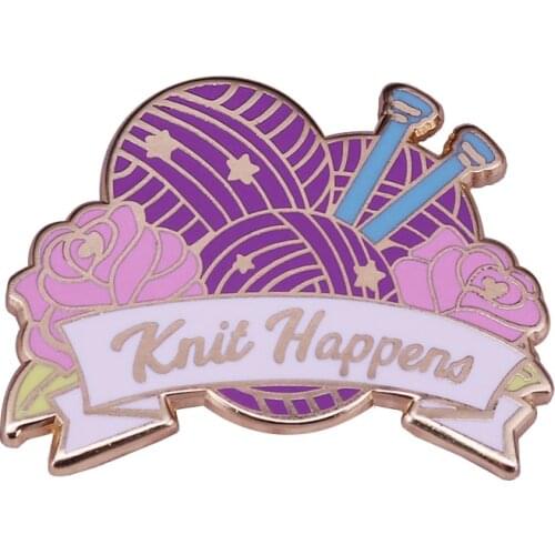 Pastel Knit Happens Lapel Pin Yarn Gift True crafters understand the ultimate truth of crafting