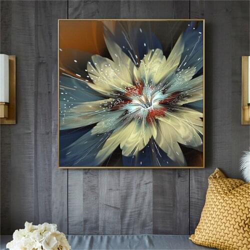 Gold Flower Canvas Printing Wall Art Scandinavian Posters and Prints Modern Wall Art Painting Picture for Living Room no frame