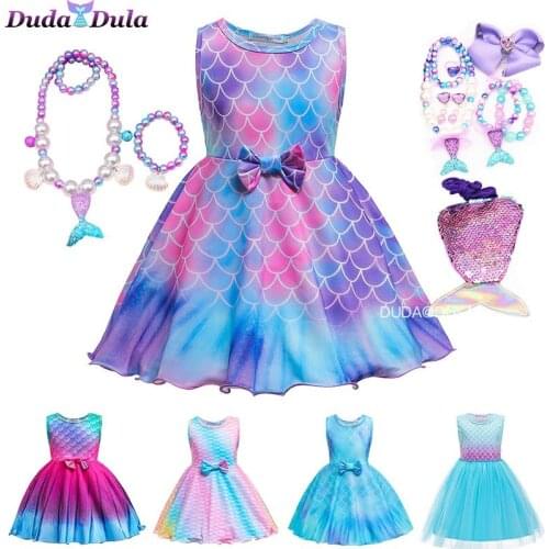 Ariel Cosplay Dress Summer dresses Child girl princess dress Girl clothes Childrens dress up clothes Girls Clothes 2 to 8 Years