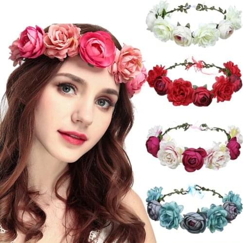 Beach Holiday Boho Wreath Bridal Headdress Wreath Fairy Mori Female Simulation Flowers Headband Photo Accessories Festival Gift