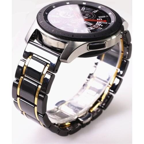 Ceramic Stainless Steel Strap For Samsung Galaxy Watch Active2 40 41 44 45 Mm Watch3 Huawei GT Pro Watch Bracelet Wristband Belt