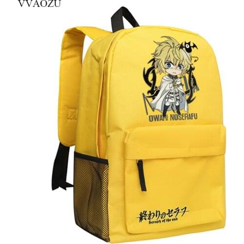 Seraph of the End Backpacks Cartoon Bagpack Shoulder Bag Mochilas Escolar Rucksack School Bags for Teenagers College Students