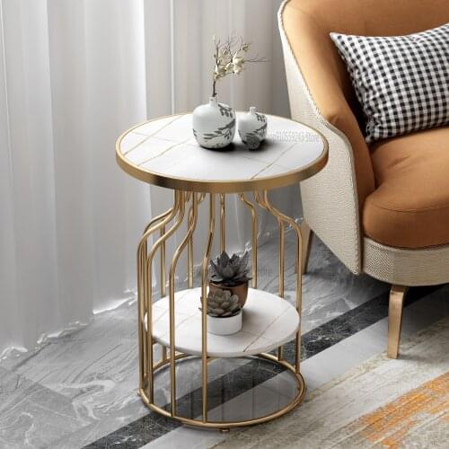 Nordic Marble Side Table Sofa Side Cabinet Corner Table Rock Board Small Coffee Table Light Luxury Side Corner Cabinet Living Ro