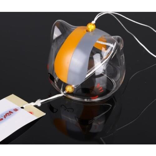 Cat Pattern Glass Wind Chime Home Garden Wind Bell Hanging Decoration DIY Gift Japanese Style kawaii Room Decoration