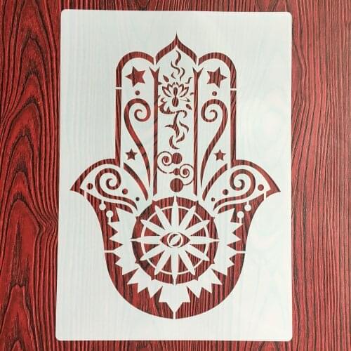 A4 29 * 21cm Religious palm DIY Stencils Wall Painting Scrapbook Coloring Embossing Album Decorative Paper Card Template,wall