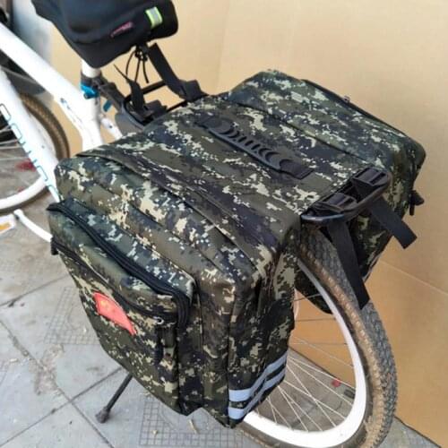 Bike 2 In 1 Bag Waterproof Bicycle Carrier Bag Cycling Double Side Rear Pack Durable Pannier Trunk Luggage Bike Accessories