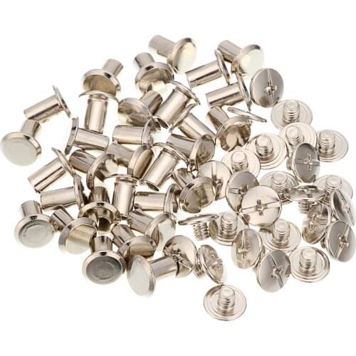 100pcs M5x8mm Iron-nickel-plated screw books Fingertight Picture books screw rivets albums butt recipes leaflet nail M5Hardware