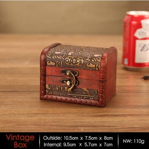 Small Object Storage Box Retro Home Decoration Photography Props Coffee Shop Decoration Antique Wooden Jewelry Box