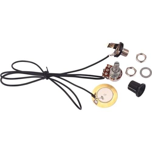 Loaded Piezo Pickup 1V/1J Transducer Volume Knob Set for Cigar Box Guitar
