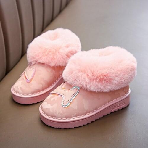 Winter Boots For Girls Children Snow Boots Kids Baby Girls Shoes Plush Warm Shoes Casual Soft Non-slip Boys Martin Cotton Boots