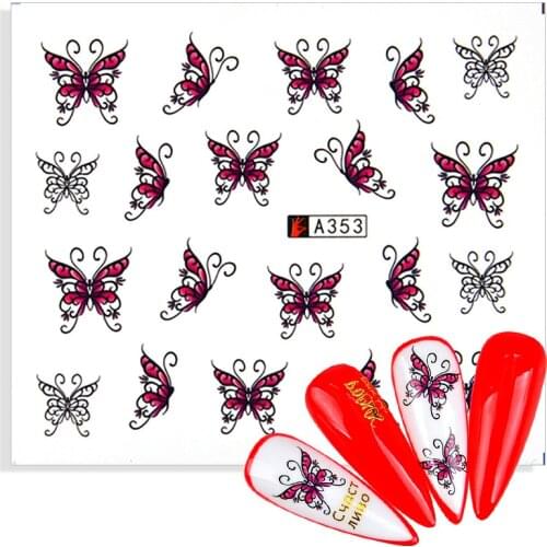 1 Sheet 2021 New Arrival Butterfly Nail Art Water Transfer Sticker Decorations Slider Watermark Tattoo Decal Manicure Tool