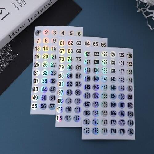 1 Sheet Number Sticker Label For Nail Polish Color Gel Varnish 1-60/ 61-120/ 121-180 Marking Numbering Manicure Tool