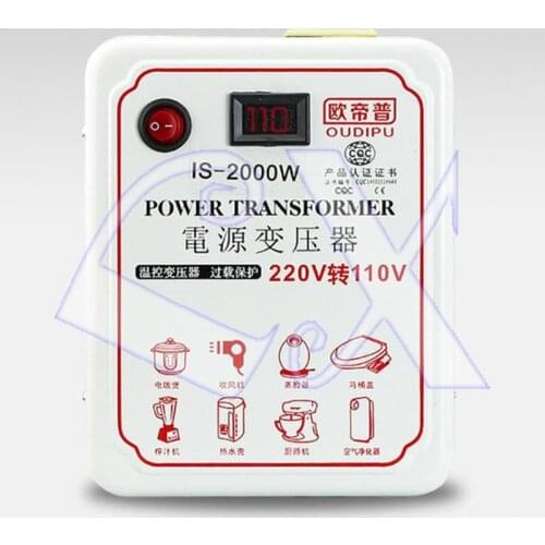 2000w 110v to 220V single phase power transformer US plug converter Household appliances full power