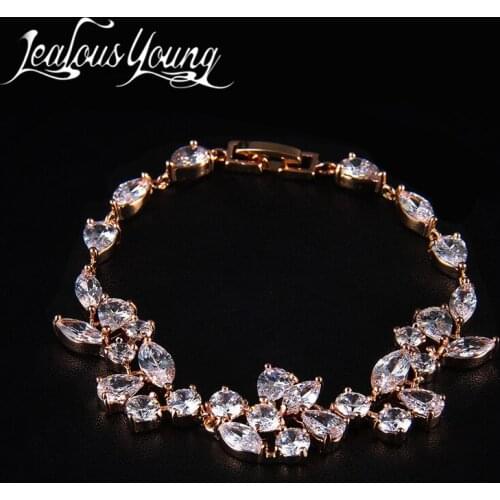 2017 Fashion Bracelets For Women Charm Rose Gold Color Crystal Snap Button Jewelry Bracelet Boheme Pulseras Mujer AB055