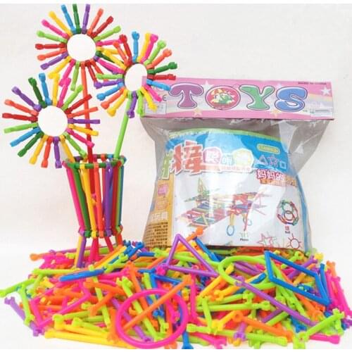 256Pcs Assembled Building Blocks DIY Smart Stick Plastic Blocks Imagination Creativity Educational Learning Toys Children Gift