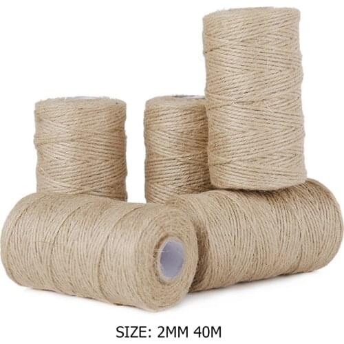 40m Natural Jute Twine Burlap String Hemp Rope Party Wedding Gift Wrapping Cords Thread DIY Scrapbooking Florists Craft Decor
