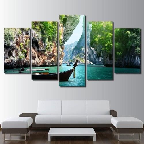5Pcs Nature Canyon Landscape Wall Art Canvas HD Print Posters Pictures Paintings Home Decor Accessories Living Room Decoration