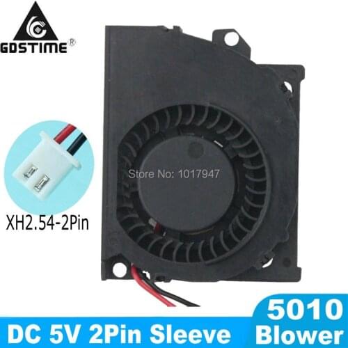 50Pcs Lot Gdstime DC 5V 5010 Blower Cooling Fan Sleeve Bearing 50mm 2Pin Centrifugal Turbo Cooler 5cm 50x40x10mm