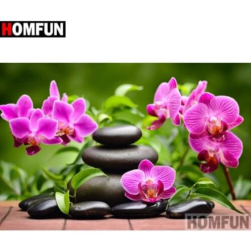 HOMFUN Full Square/Round Drill 5D DIY Diamond Painting "Flower stone" Embroidery Cross Stitch 3D Home Decor A10545