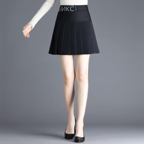 Black Pleated Mini Skirts Female 2021 Summer New High Waist Small Pleated Short Skirt A-line Skirt for Young Women BSQ470