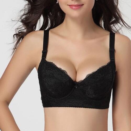 Ladies Secret Women Bras Lace Everyday Embroidery Plunge Bralette Brassiere Push Up Girl Thin Lingerie Sexy Bra B C D E F Cup