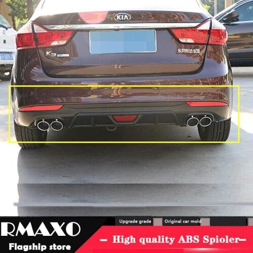 For Kia Forte Body kit spoiler 2016-2018 For Kia Forte K3 ABS Rear lip rear spoiler front Bumper Diffuser Bumpers Protector
