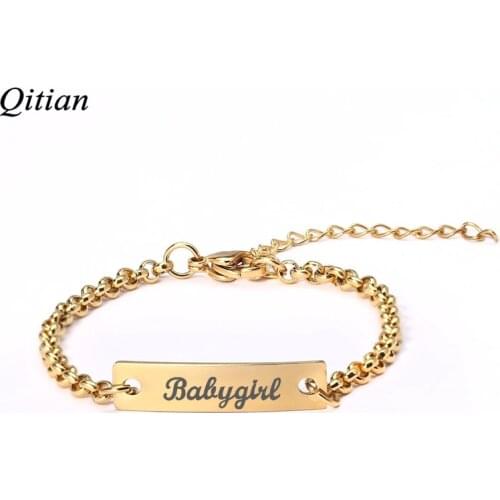 Personalized Custom Baby Name Bracelet Adjustable Stainless Steel Baby Toddler Child ID Bracelet- Girl Boy Birthday Gift BFF