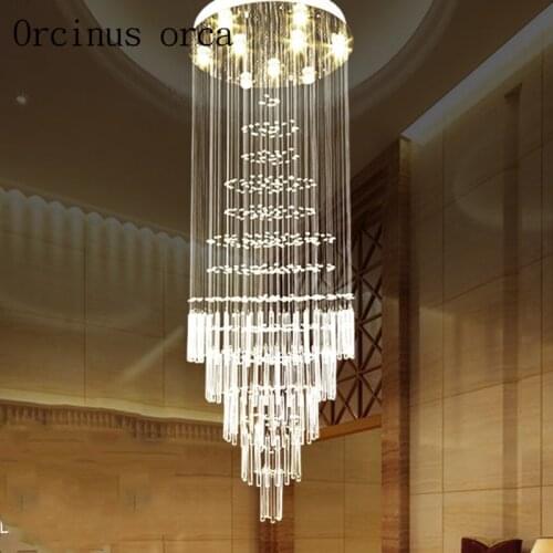 K9 led Crystal Chandelier Light Fixture Modern Lamp for Living Room Bedroom Hotel Hallway Indoor Decoration Stair Ceiling Lamp
