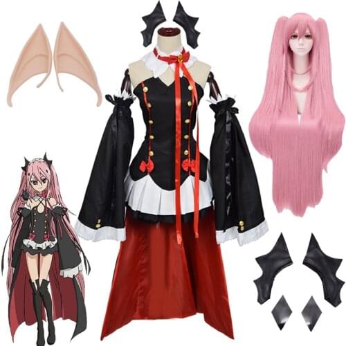 Anime Seraph Of The End Owari no Seraph Krul Tepes Cosplay Costume Uniform Wig Cosplay Witch Vampire Halloween Costume For Women