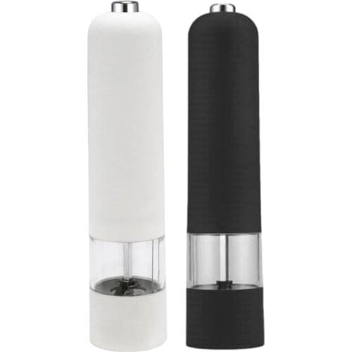 Electric Grain Salt Pepper Mill Grinder Coarse Platic Kitchen Herb Miller, Battery Operated