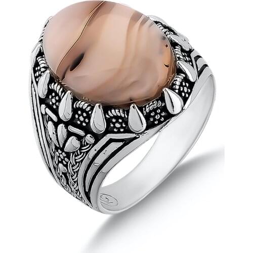 Ottoman Model Silver Ring Turkish Silver Ring Islamic Silver Ring Solid 925 Sterling Silver Yemen Agate Silver Ring