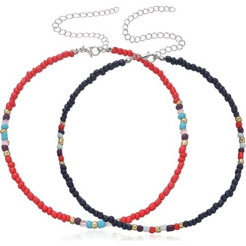 1pc Bohemian Style Beaded Choker Handmade Cute Bead Decor Necklace Choker For Summer Beach Travel Jewelry Accessories